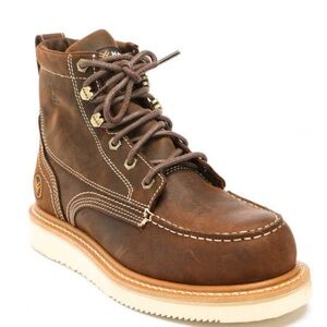 Men's Rugged Brown Leather Boots